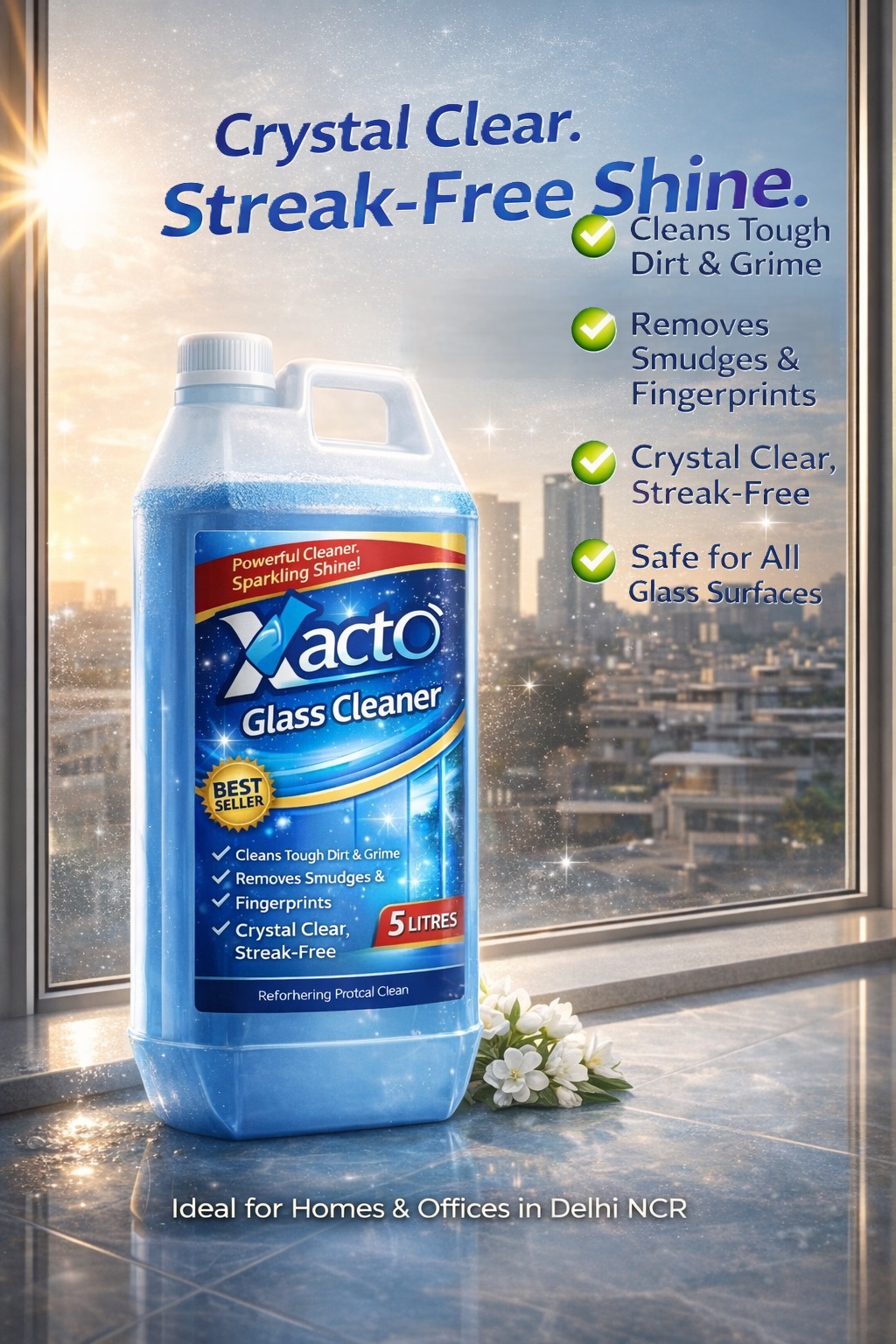 Xacto glass cleaner supplier Noida for streak-free shine