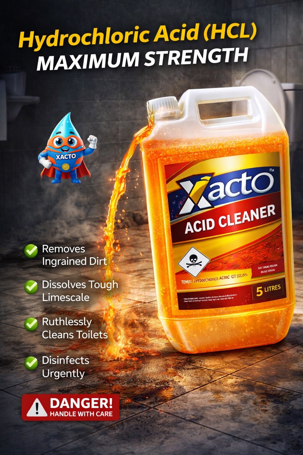 Acid HCL supplier Noida for cleaning and descaling by Xacto